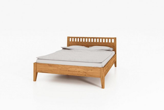 Natur24 Bett Bett Sydo 5 Kernbuche massiv 200x200cm mit Holzkopfteil und Ho günstig online kaufen