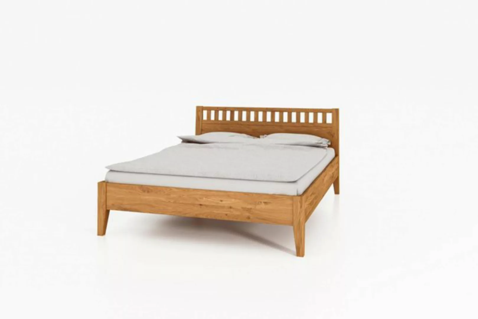 Natur24 Einzelbett Bett Sydo 5 Kernbuche massiv 80x200cm mit Holzkopfteil u günstig online kaufen