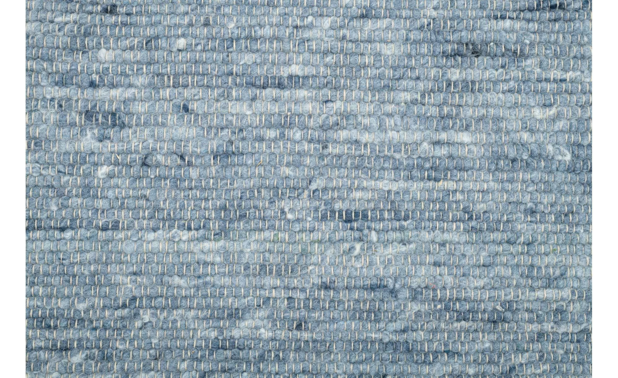 THEKO Teppich ¦ blau ¦ Wolle ¦ Maße (cm): B: 140 H: 1,2 Teppiche > Naturtep günstig online kaufen