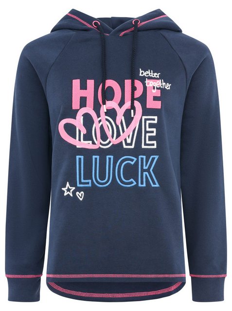 Zwillingsherz Hoodie Sweatshirt "Hope Love Luck" Print günstig online kaufen