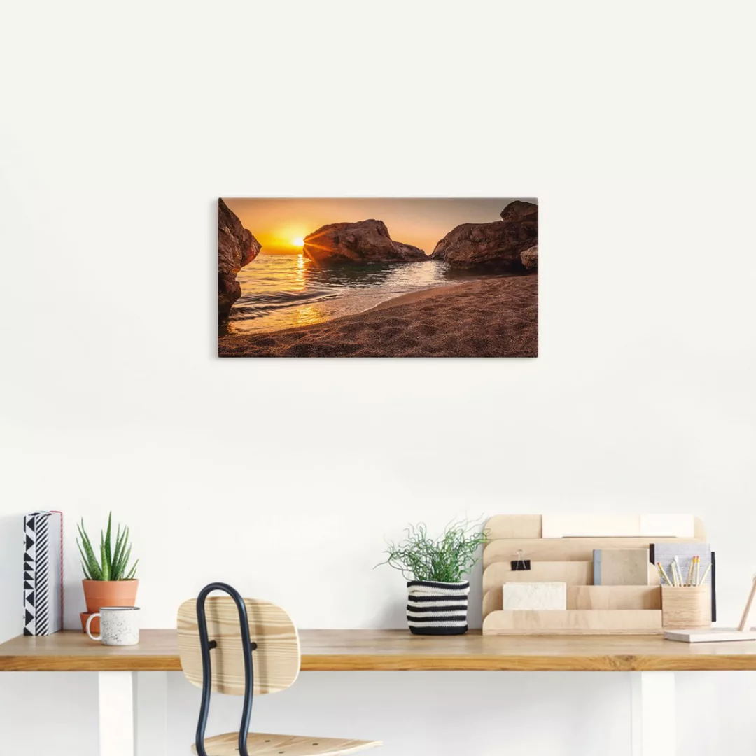 Artland Wandbild "Sonnenuntergang und Strand", Strand, (1 St.), als Alubild günstig online kaufen