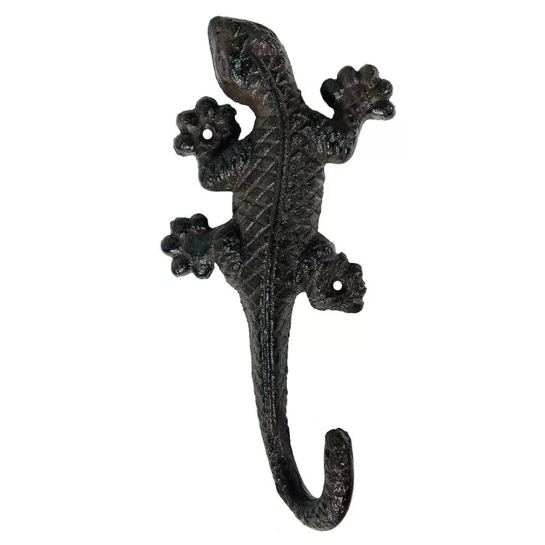Garderobenhaken Eidechse Echse Gecko Leguan Gusseisen Braun Antik-Stil günstig online kaufen
