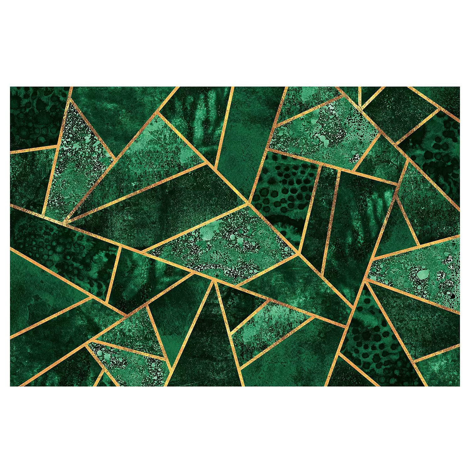 Bilderwelten Fototapete Dunkler Smaragd mit Gold grün Gr. 384 x 255 günstig online kaufen