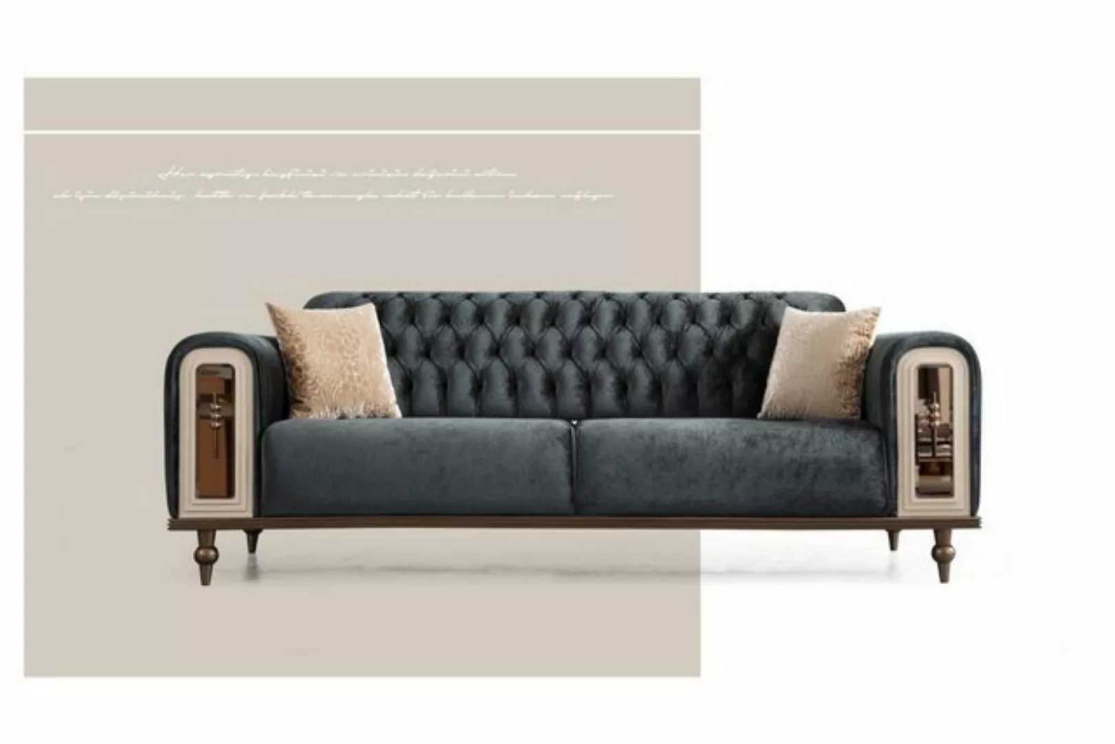 JVmoebel Sofa Luxus Dreisitzer Sofa 3 Sitzer Stoff Sofas Design Beige, Made günstig online kaufen