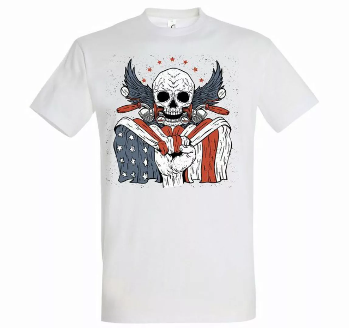 Youth Designz Print-Shirt USA Biker Skull Herren T-Shirt mit lustigem Logo günstig online kaufen