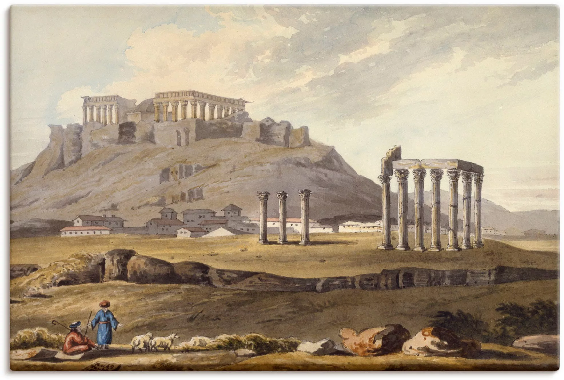 Artland Leinwandbild "Der Tempel des olympischen Zeus", Gebäude, (1 St.), a günstig online kaufen