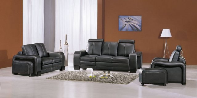 JVmoebel Sofa Sofagarnitur Couch 3+2+1 Set Polster Leder Wohnzimmer Sitz 33 günstig online kaufen