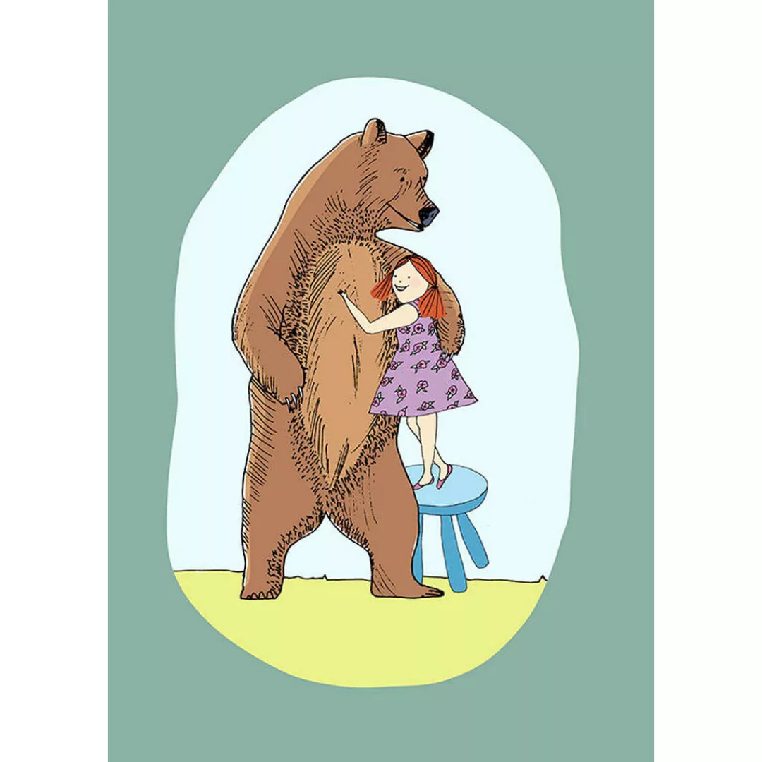 KOMAR Wandbild - Lili and Bear - Größe: 50 x 70 cm mehrfarbig Gr. one size günstig online kaufen