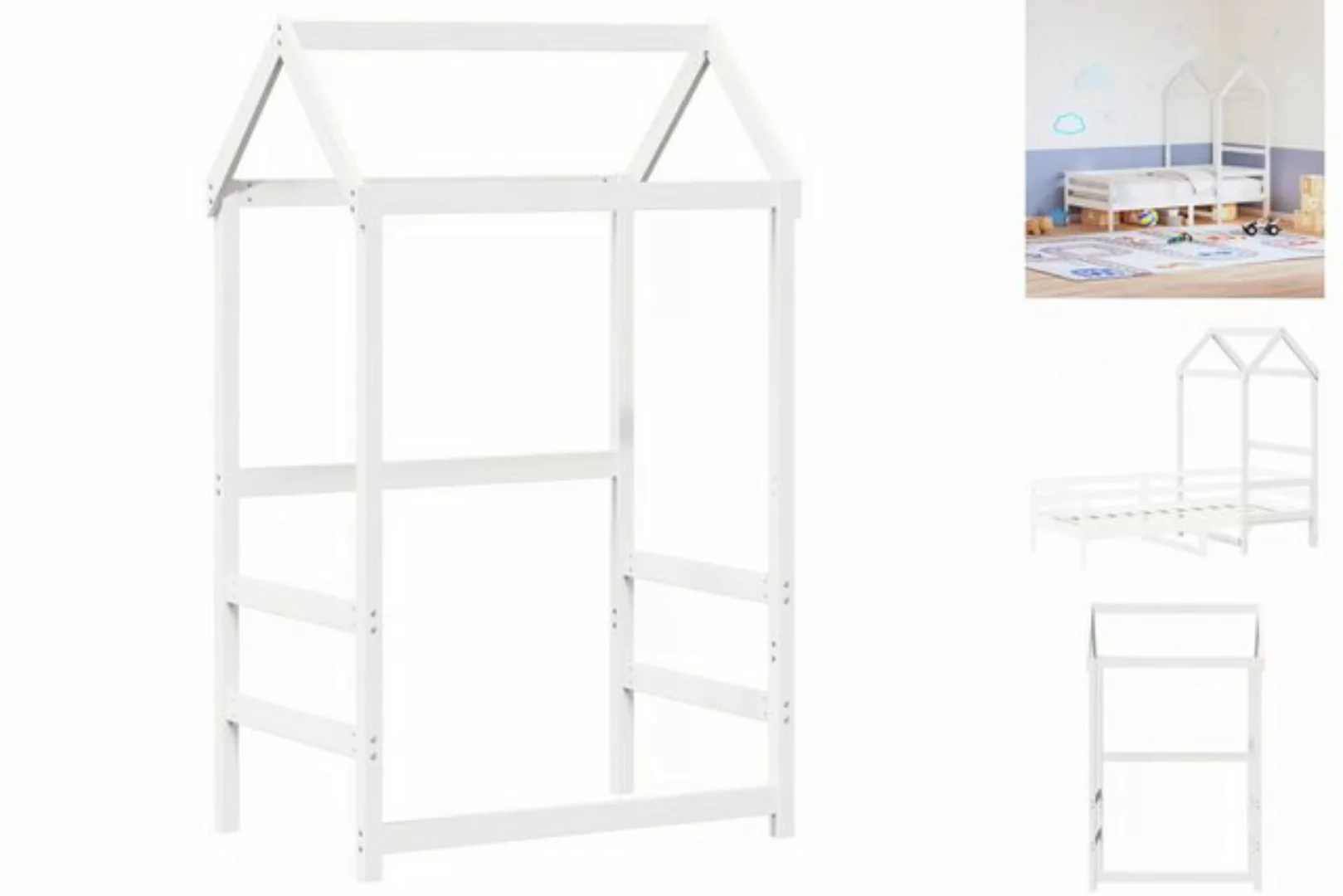 vidaXL Kinderbett Dach für Kinderbett Weiß 108x70x176,5 cm Massivholz Kiefe günstig online kaufen