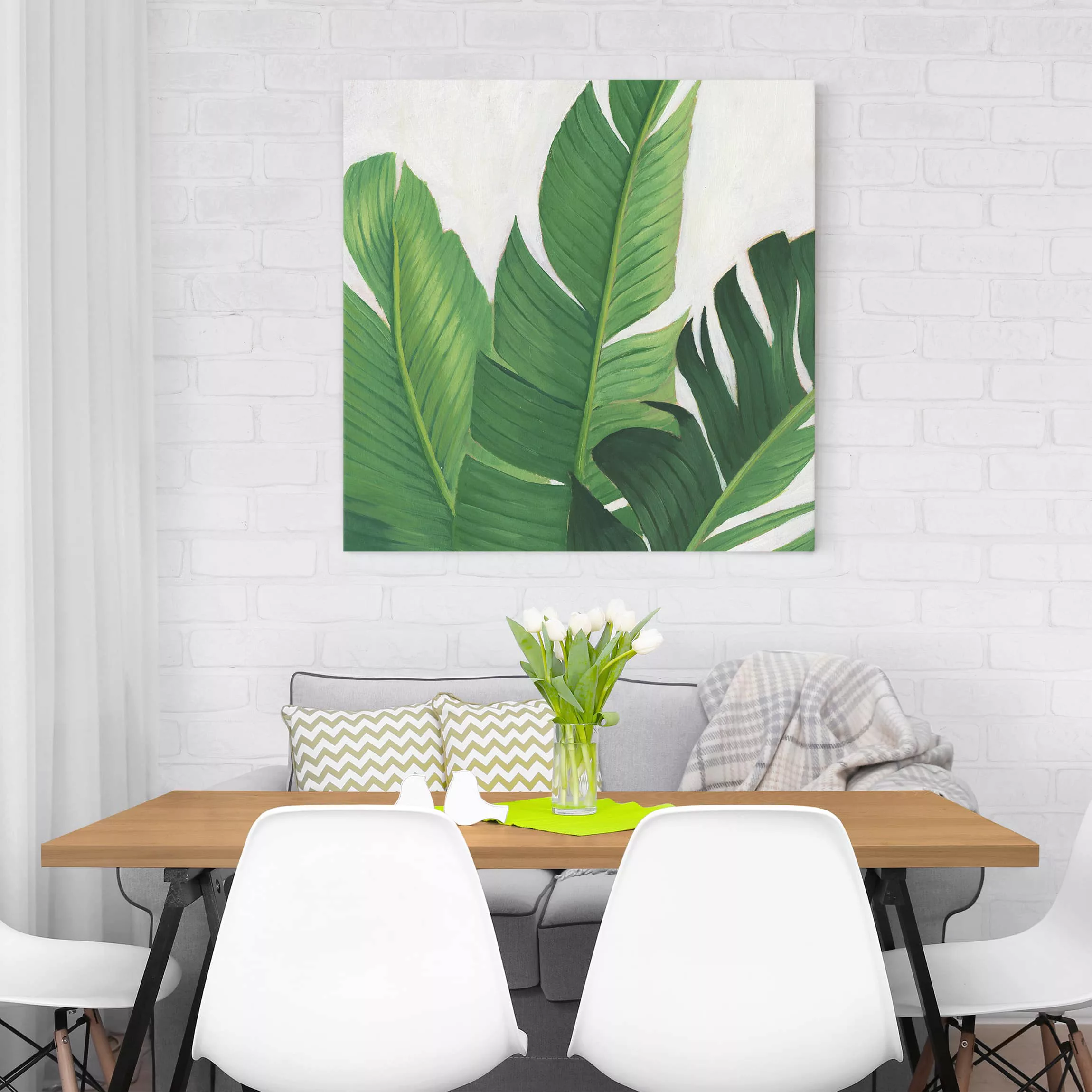Leinwandbild Botanik - Quadrat Lieblingspflanzen - Banane günstig online kaufen