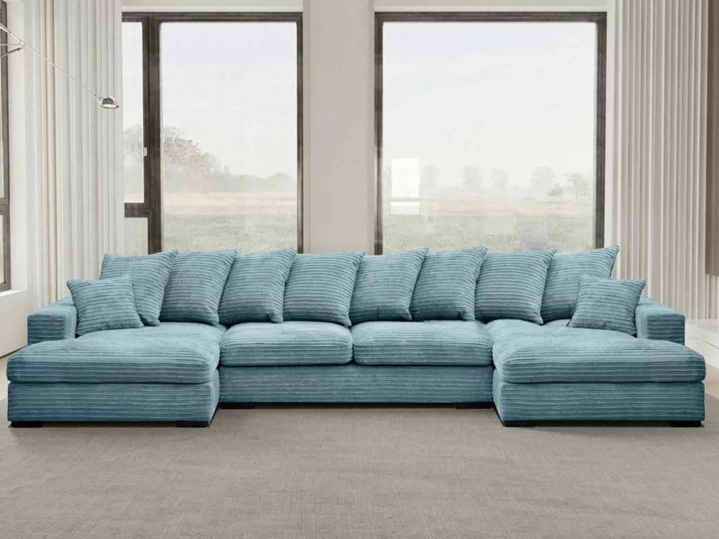 Kaiser Möbel Ecksofa Ecksofa, Sofa U-form, Couch U-form Gabon stoff Zoom, m günstig online kaufen