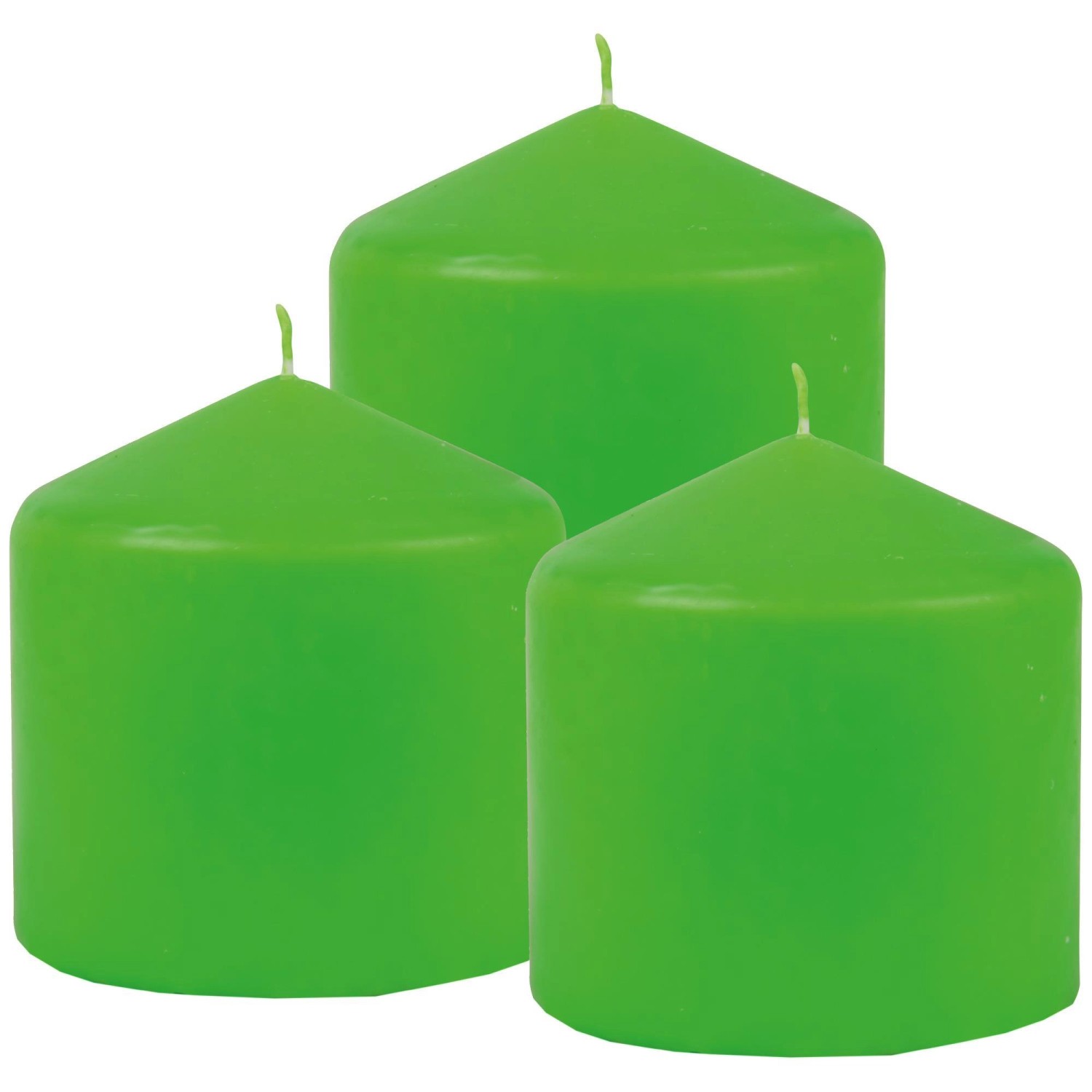 HS Candle Stumpenkerzen Ø8cm 3er Pack Hellgrün Grün günstig online kaufen