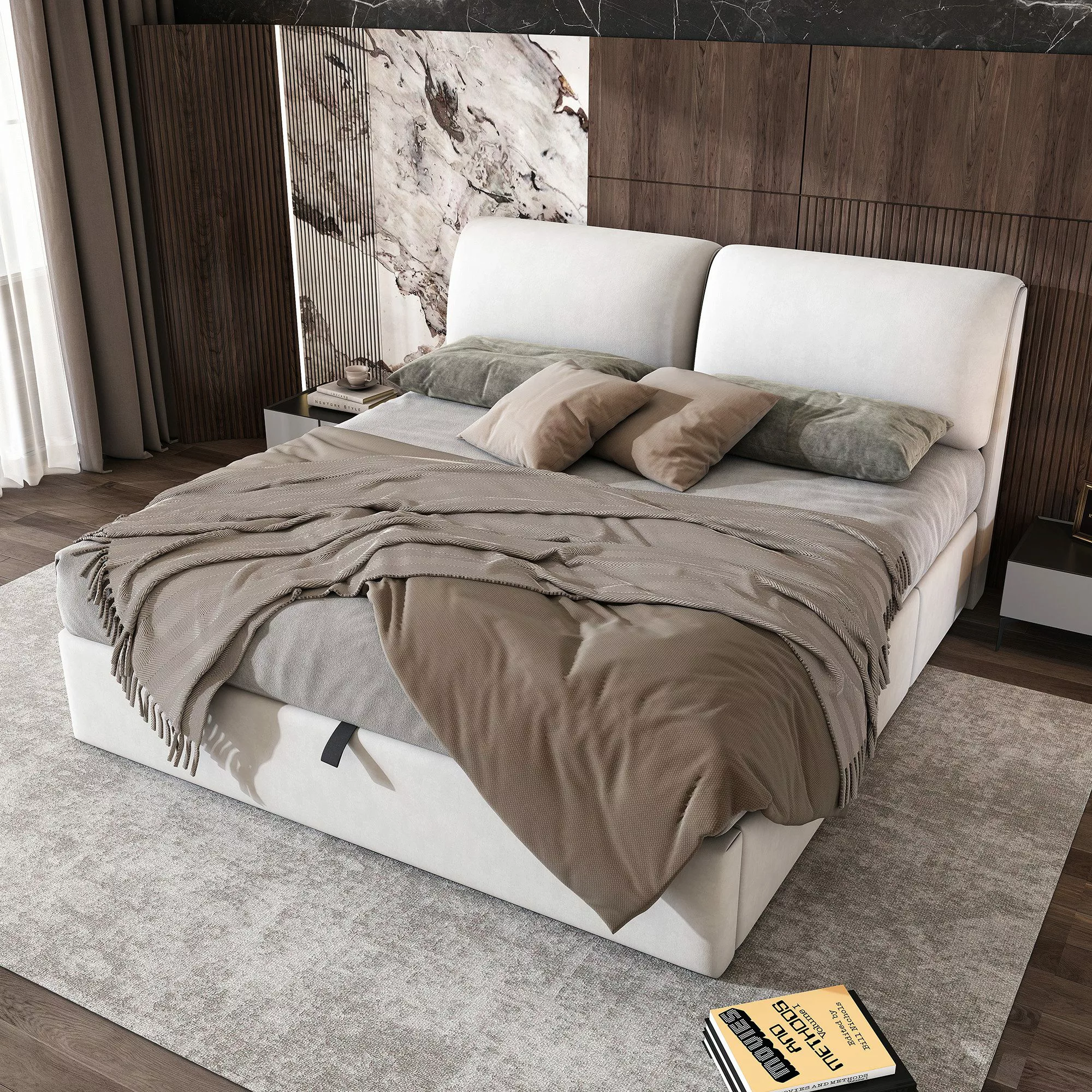 MODFU Polsterbett Schlafzimmerbett mit hydraulischem Bettkasten günstig online kaufen