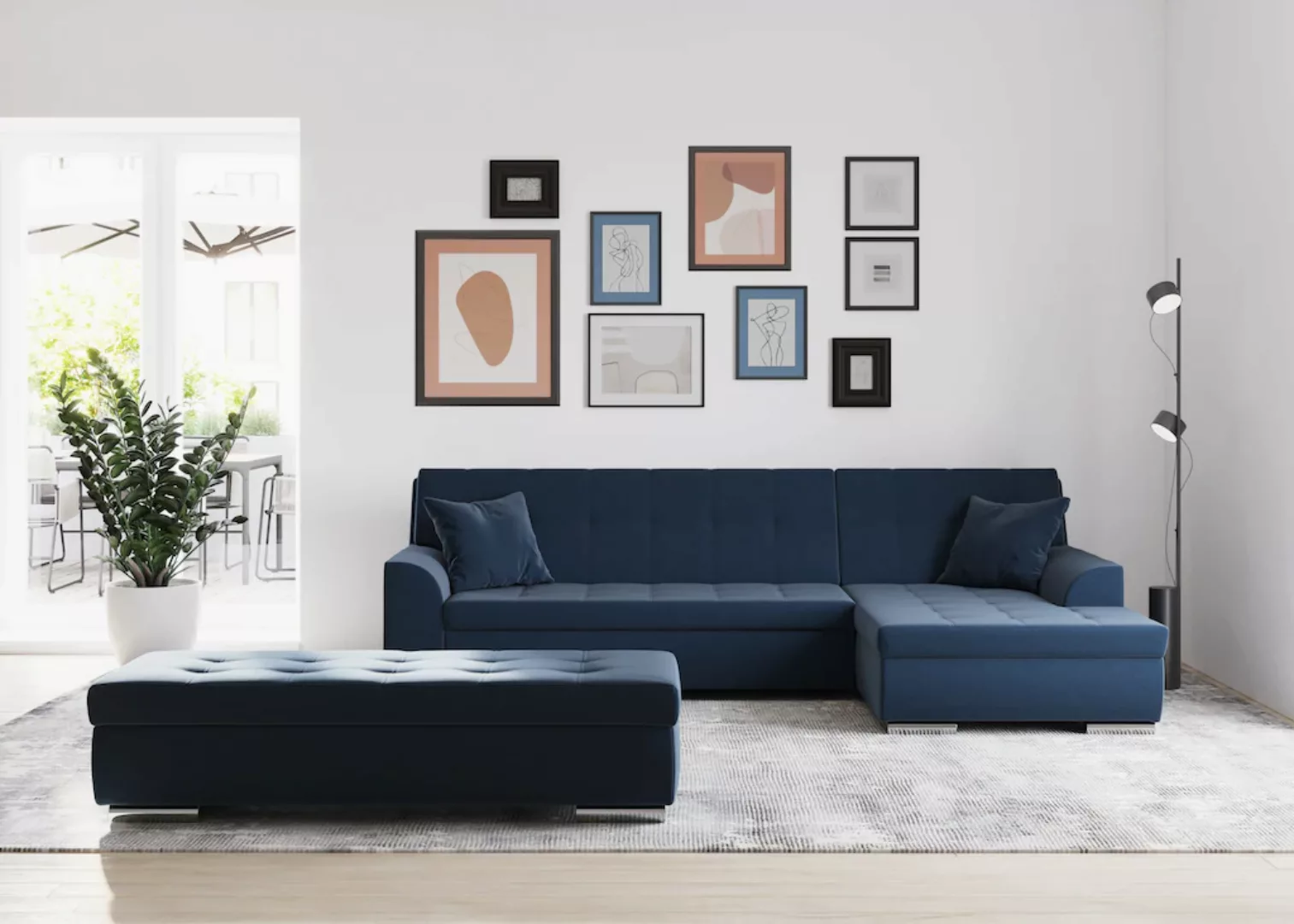 DOMO collection Ecksofa Treviso, wahlweise mit Bettfunktion, incl. Zierkiss günstig online kaufen