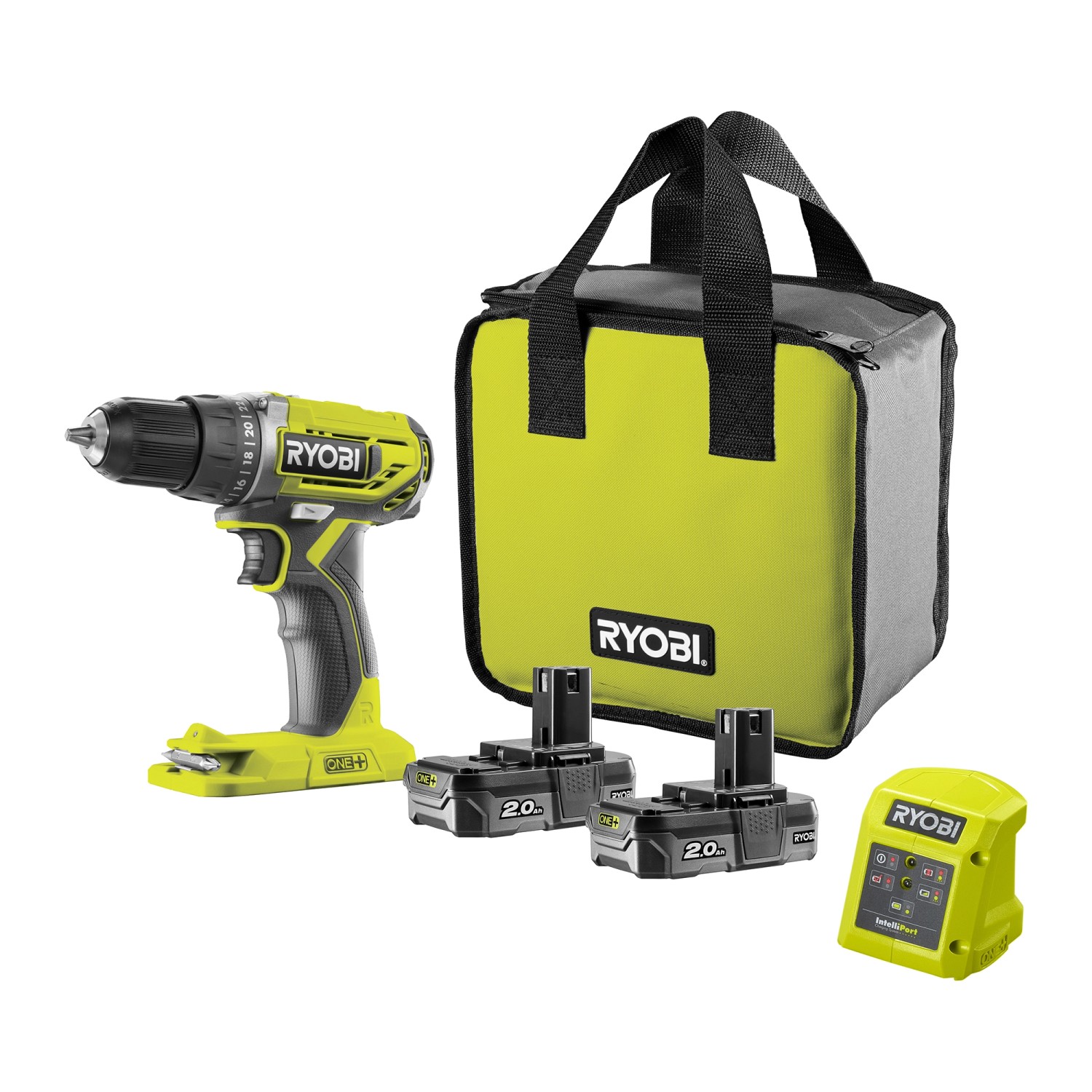 Ryobi Akku-Bohrschrauber R18DD2-220S One+ 18 V mit 2 Akkus und Ladegerät günstig online kaufen