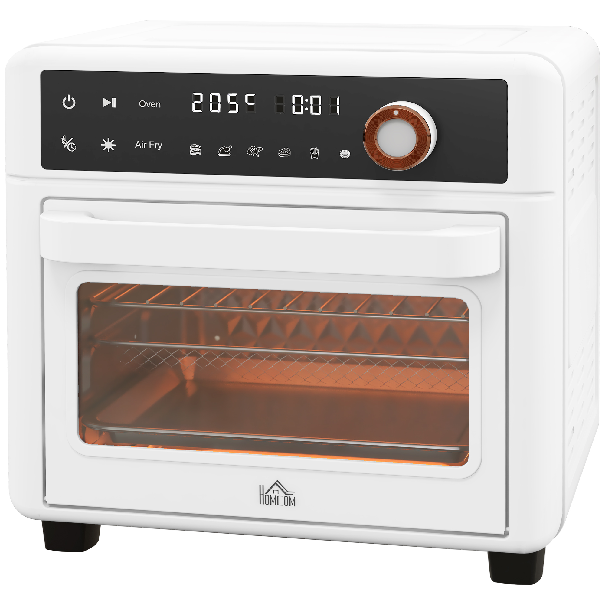 HOMCOM Mini-Tischbackofen 13L 1200W Heißluftfritteuse mit 12 Heizmodi Timer günstig online kaufen