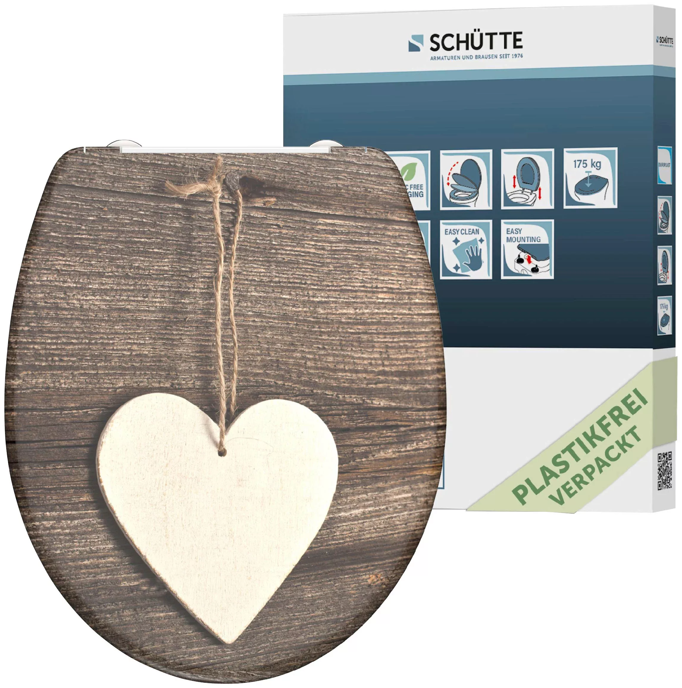 Schütte WC-Sitz »Wood Heart«, Duroplast, mit Absenkautomatik und Schnellver günstig online kaufen