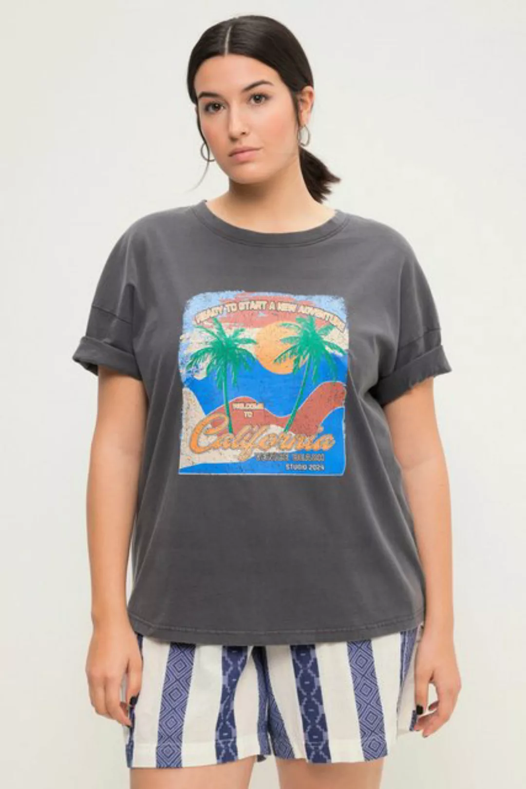 Studio Untold Rundhalsshirt T-Shirt oversized Car-Motiv Vintage-Look Rundha günstig online kaufen