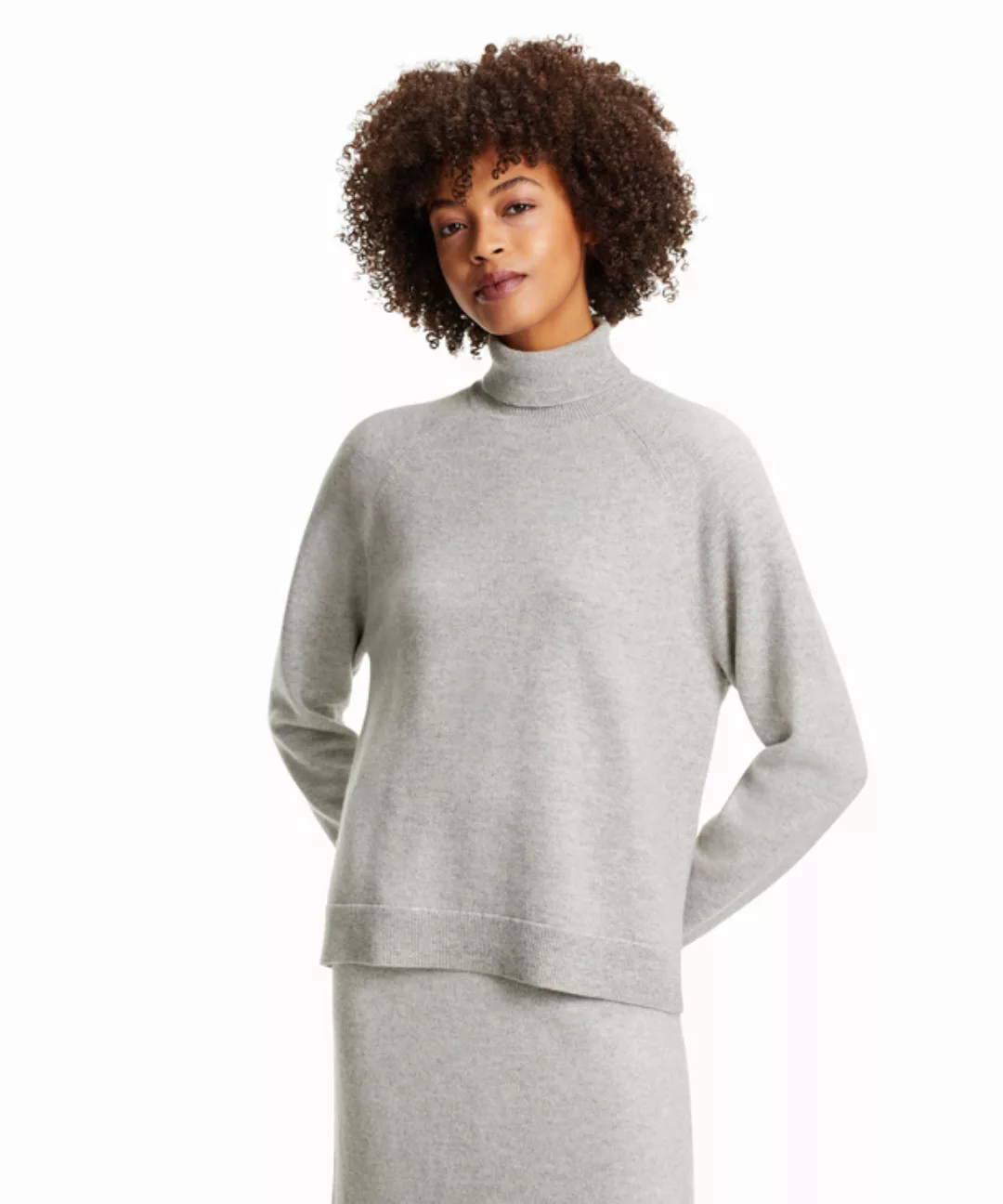 FALKE Damen Pullover Rollkragen, XL, Grau, Uni, Kaschmir, 64170-384505 günstig online kaufen
