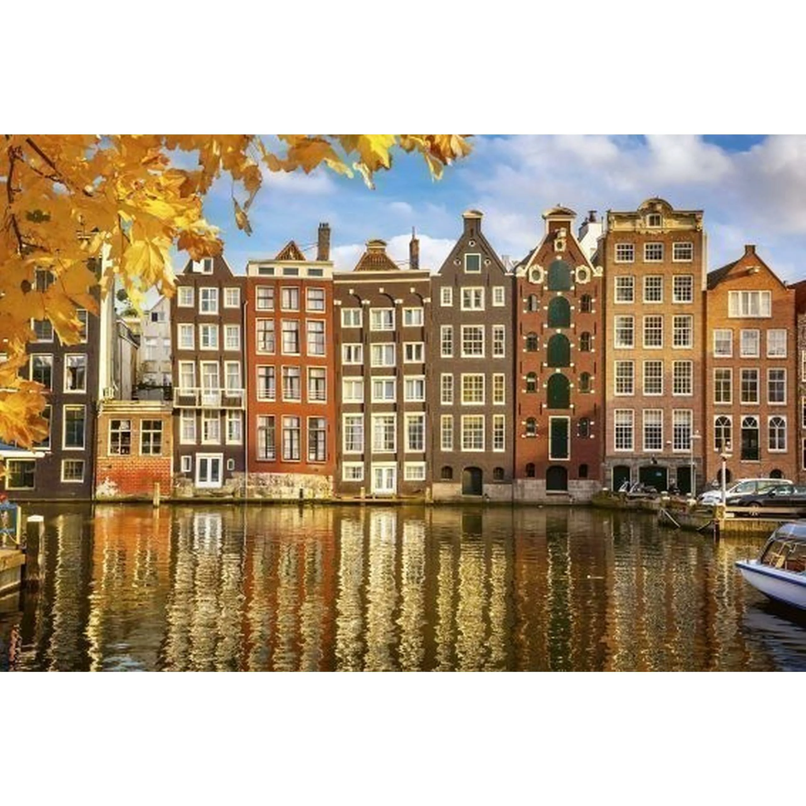 Fototapete HOUSES IN AMSTERDAM  | MS-5-0024 | Orange | Digitaldruck auf Vli günstig online kaufen