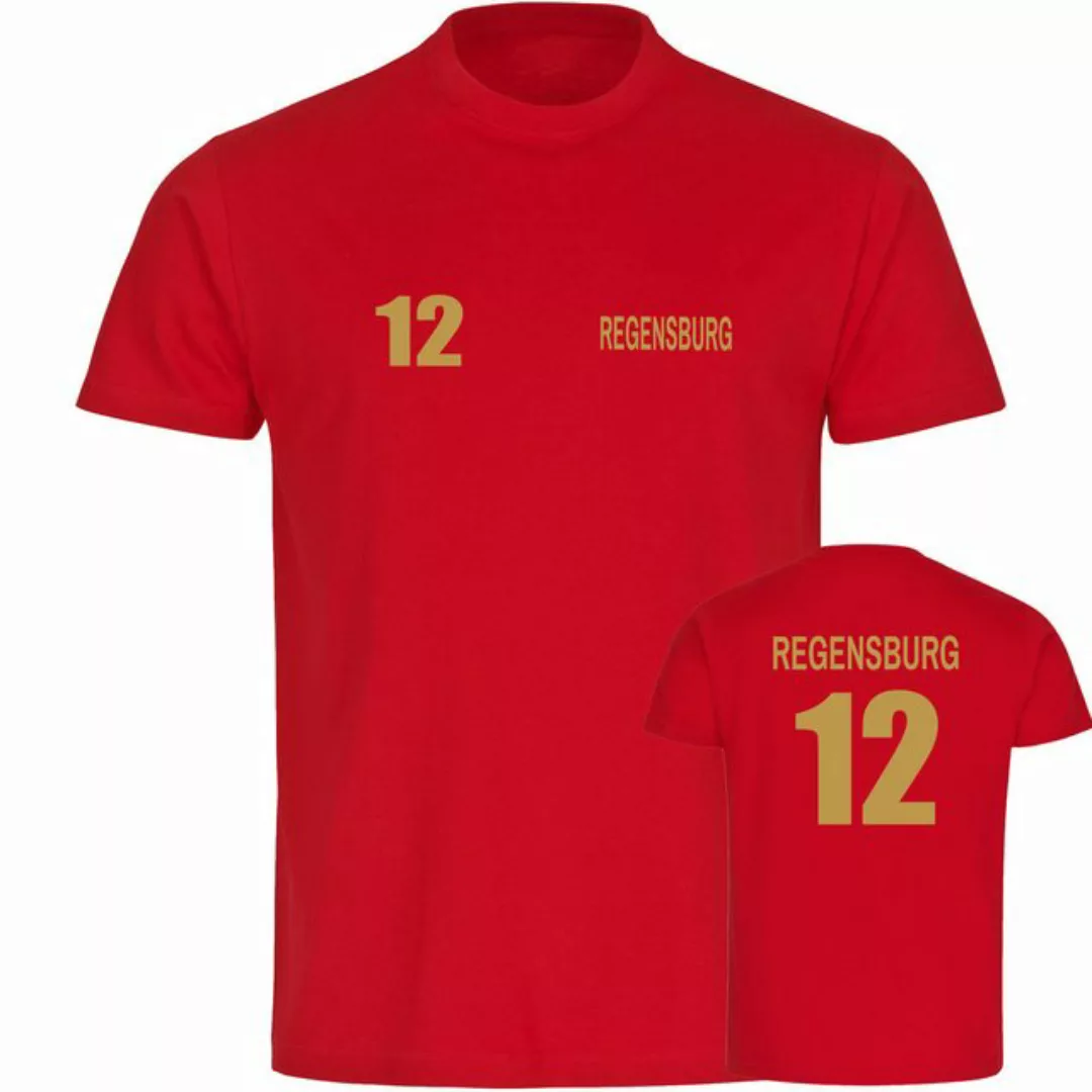 multifanshop T-Shirt Herren Regensburg - Trikot Nummer 12 gold - Männer günstig online kaufen