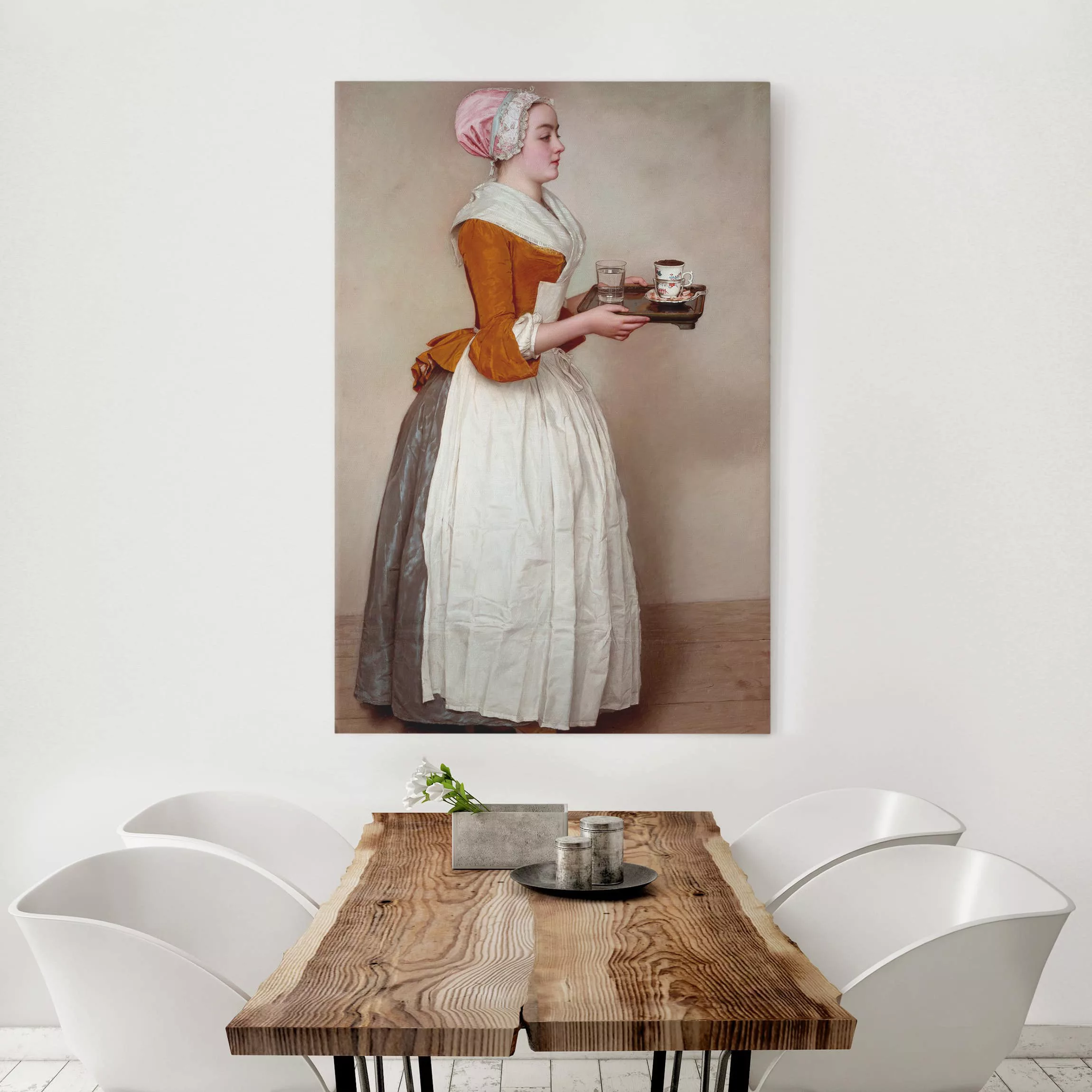 Leinwandbild Portrait - Hochformat Jean Etienne Liotard - Das Schokoladenmä günstig online kaufen