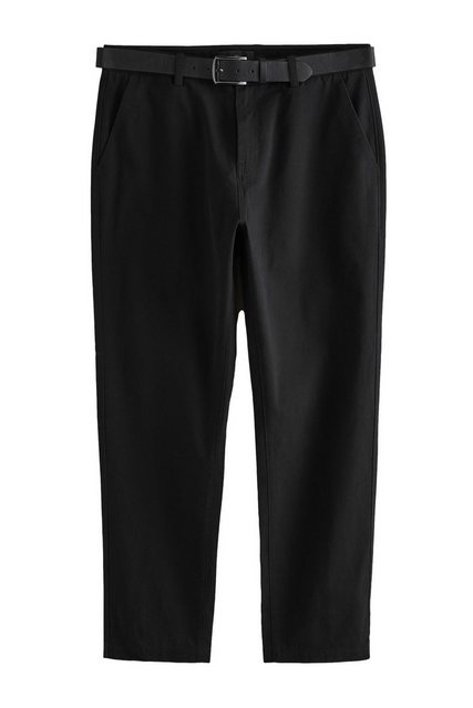 Next Chinohose Straight Fit Chinohose mit weichem Griff + Gürtel (2-tlg) günstig online kaufen