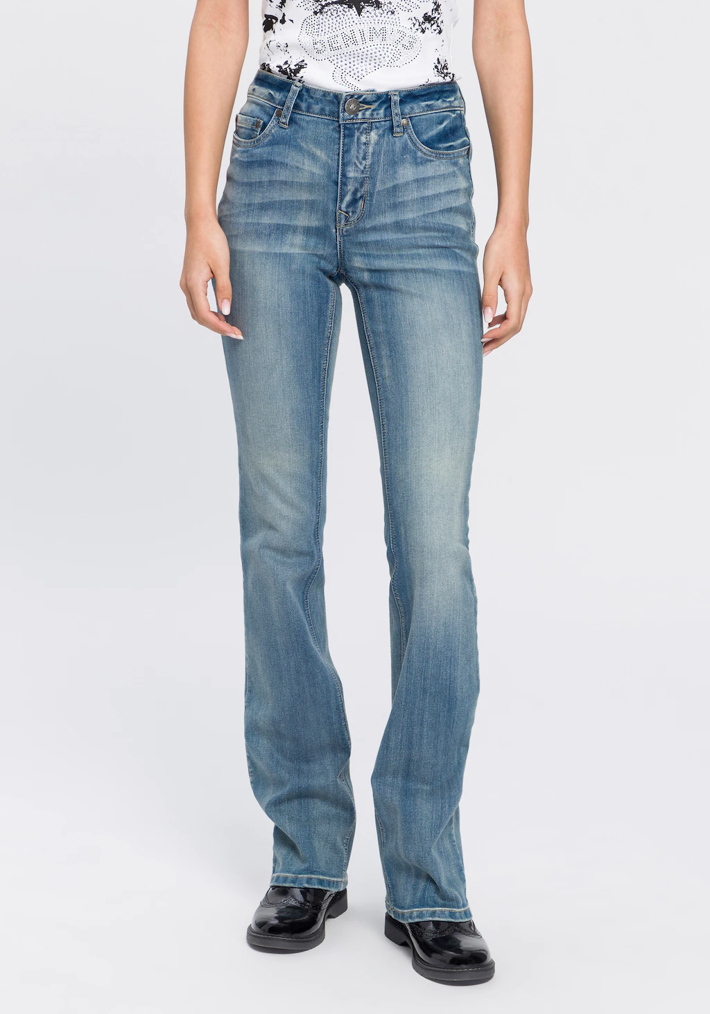Arizona Bootcut-Jeans "Baby Bootcut", High Waist günstig online kaufen