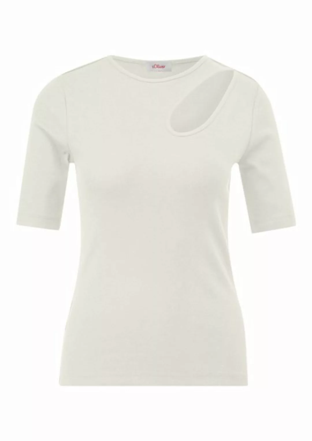 s.Oliver Kurzarmshirt Elastisches Rippshirt mit Cut-out Cut Out günstig online kaufen