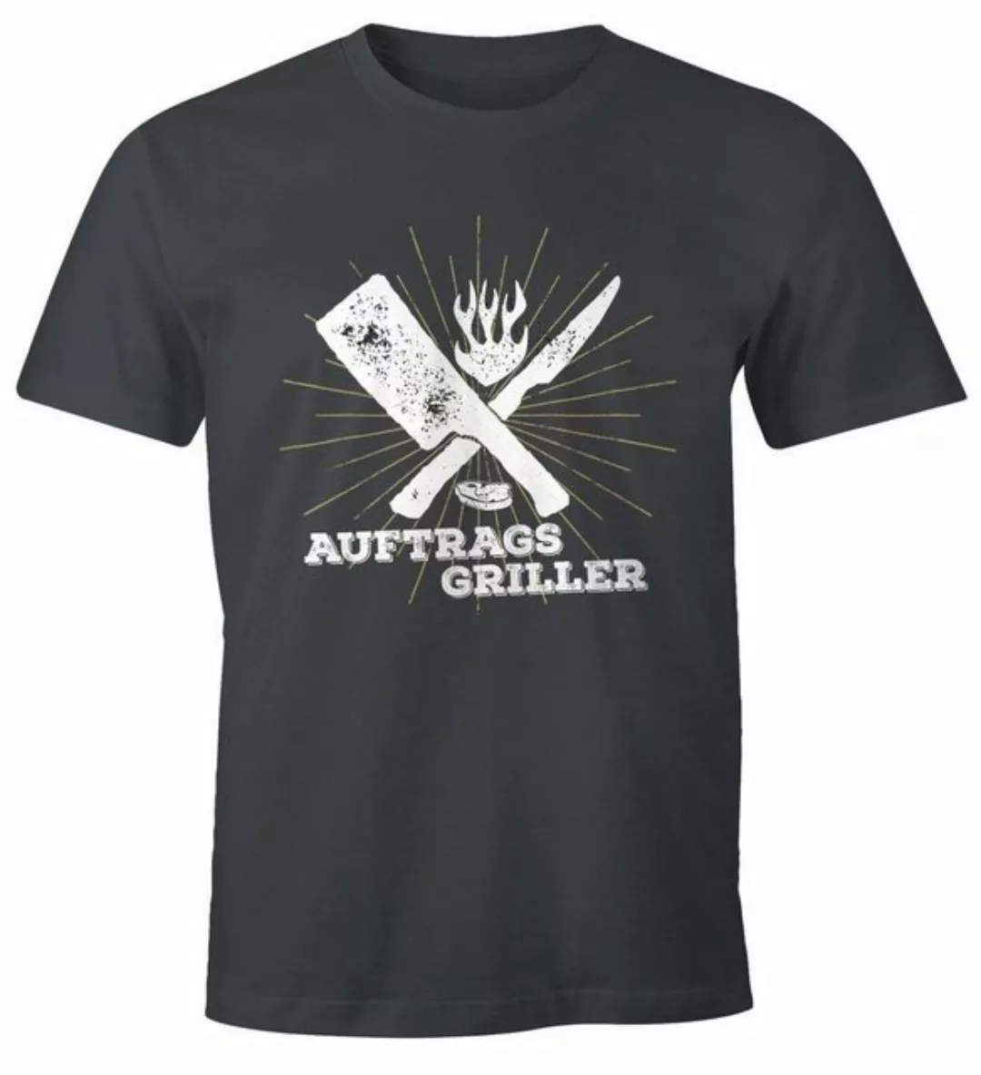 MoonWorks Print-Shirt Herren T-Shirt Auftragsgriller Fun-Shirt Grill-Shirt günstig online kaufen