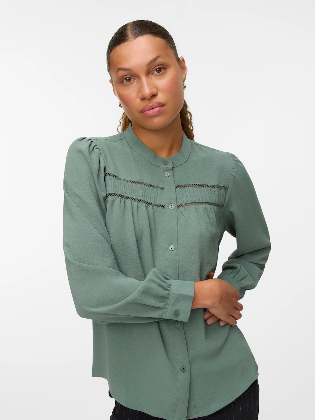 Vero Moda Langarmbluse "VMEMMA LS LACE SHIRT WVN GA NOOS" günstig online kaufen