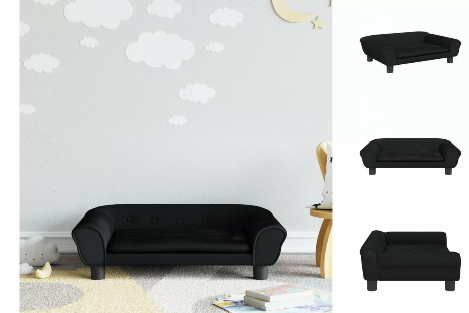 vidaXL Kindersofa Kindersofa Schwarz 70x45x26 cm Samt Kindercouch Kindermöb günstig online kaufen