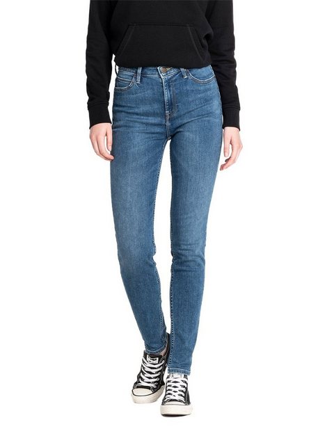 Lee Damen Jeans Jeanshose Stretch Scarlett High Skinny Fit - Blau - Mid Cop günstig online kaufen