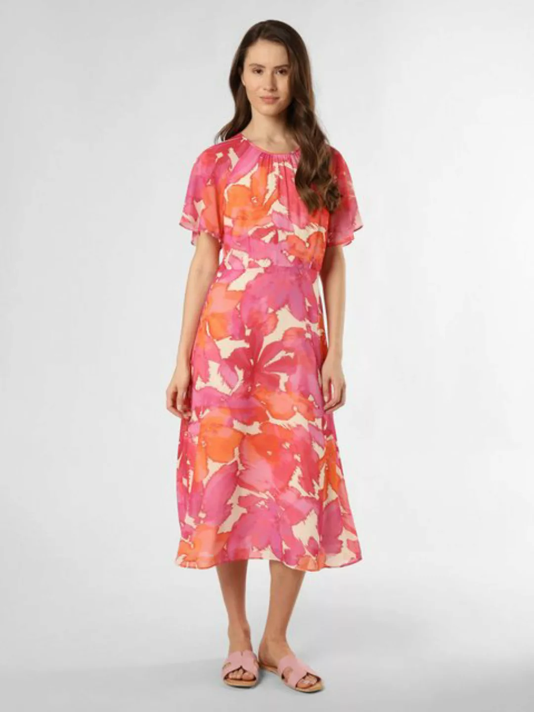 Comma Maxikleid Midi-Kleid mit All-over-Print günstig online kaufen