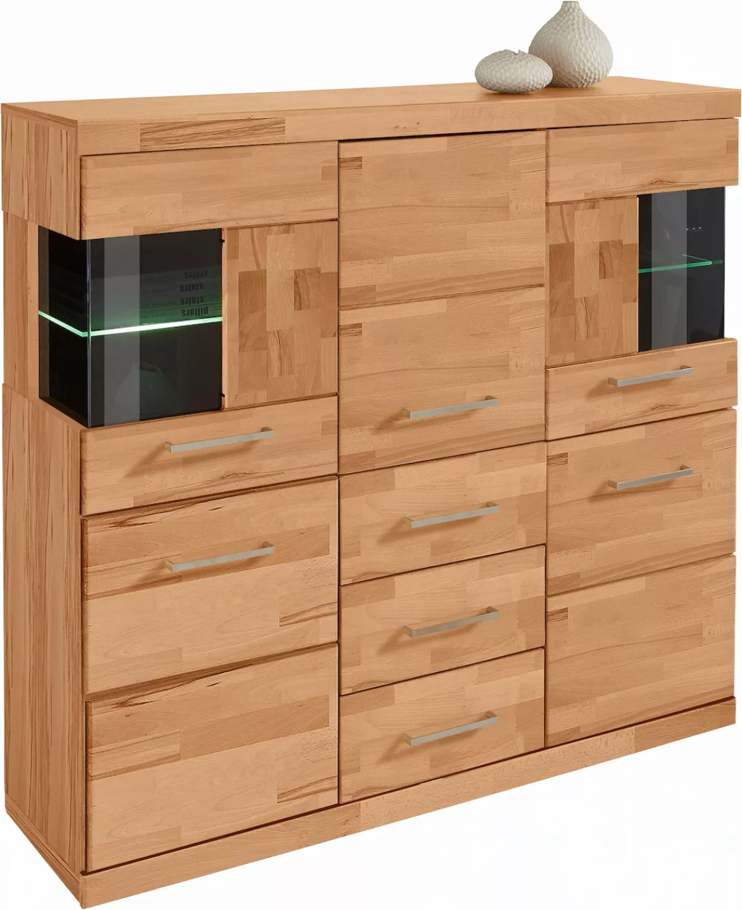 Home affaire Highboard "Ribe", Breite 125 cm mit 2 Glastüren günstig online kaufen