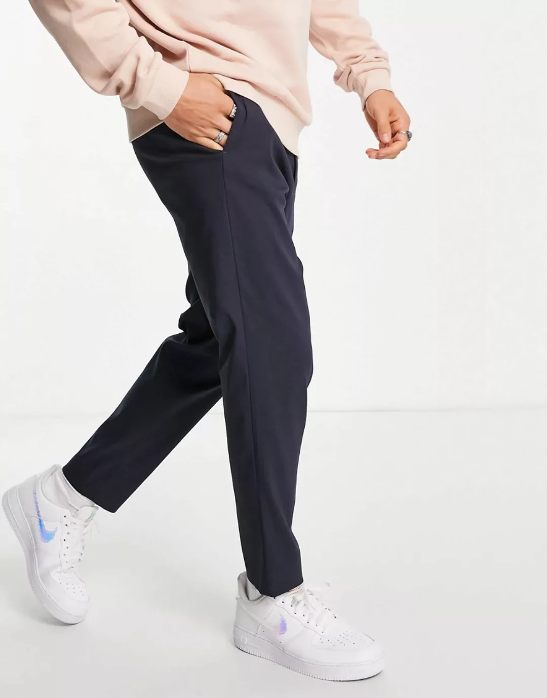 Selected Homme – Elegante, schmal zulaufende Hose aus Bio-Baumwollmix in Gr günstig online kaufen
