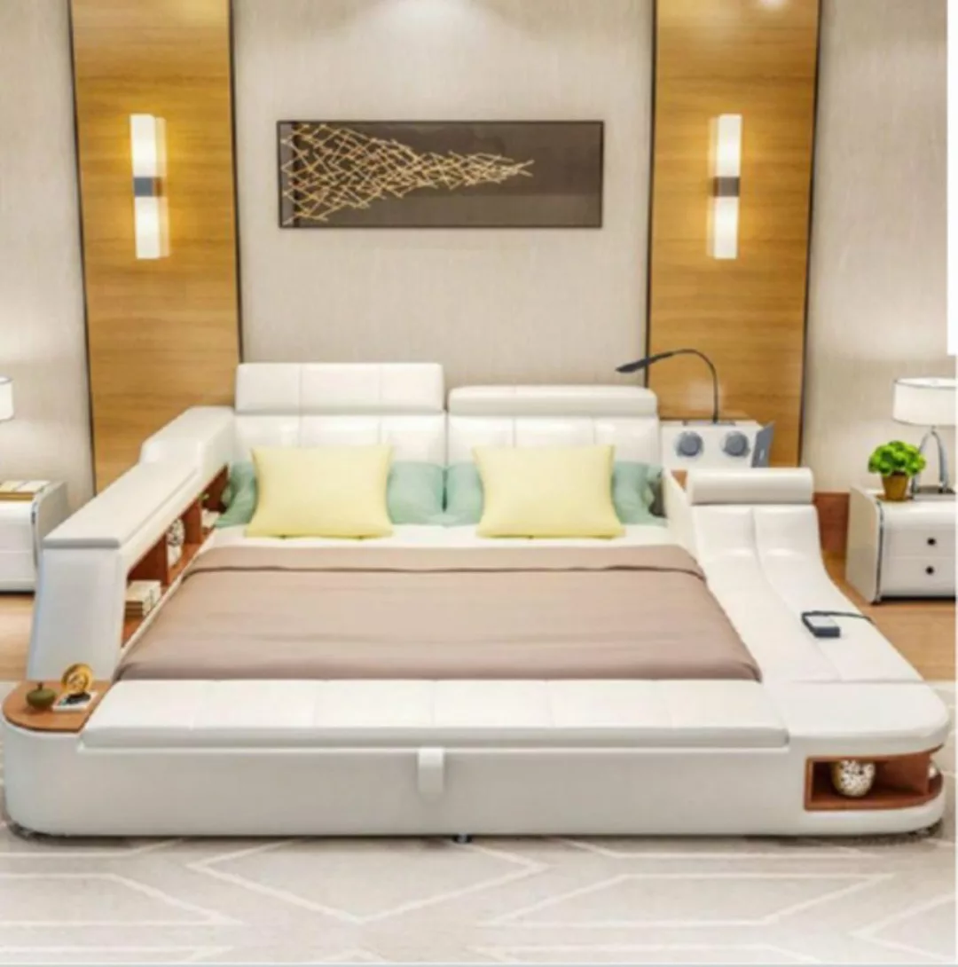 JVmoebel Bett, Multifunktion Bett Luxus Design Leder Betten Hotel Doppel Ab günstig online kaufen