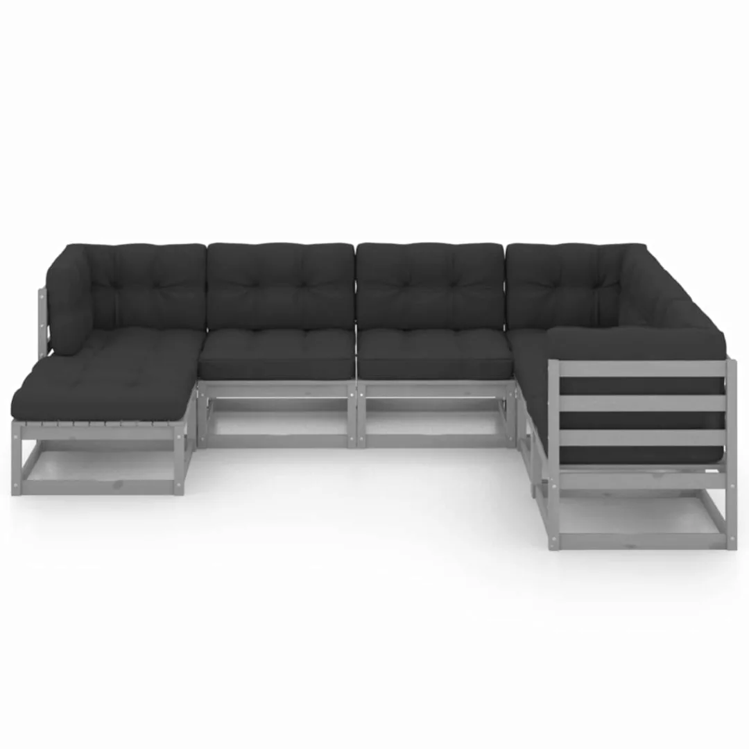 7-tlg. Garten-lounge-set Mit Kissen Kiefer Massivholz günstig online kaufen