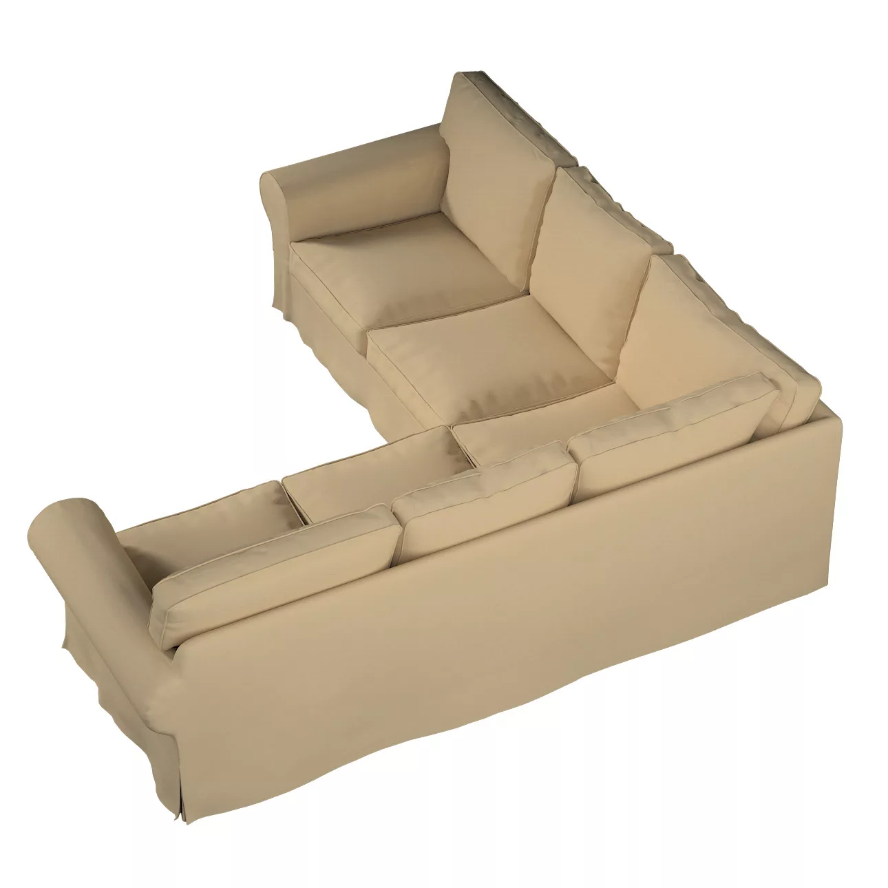 Bezug für Ektorp Ecksofa, caffe latte, Sofahusse für Ektorp Ecksofa, Cotton günstig online kaufen