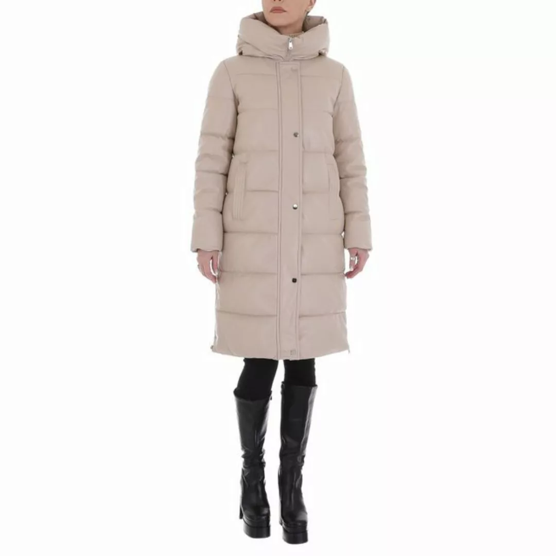 Ital-Design Steppjacke Damen Freizeit Kapuze Gefüttert Wintermantel in Beig günstig online kaufen