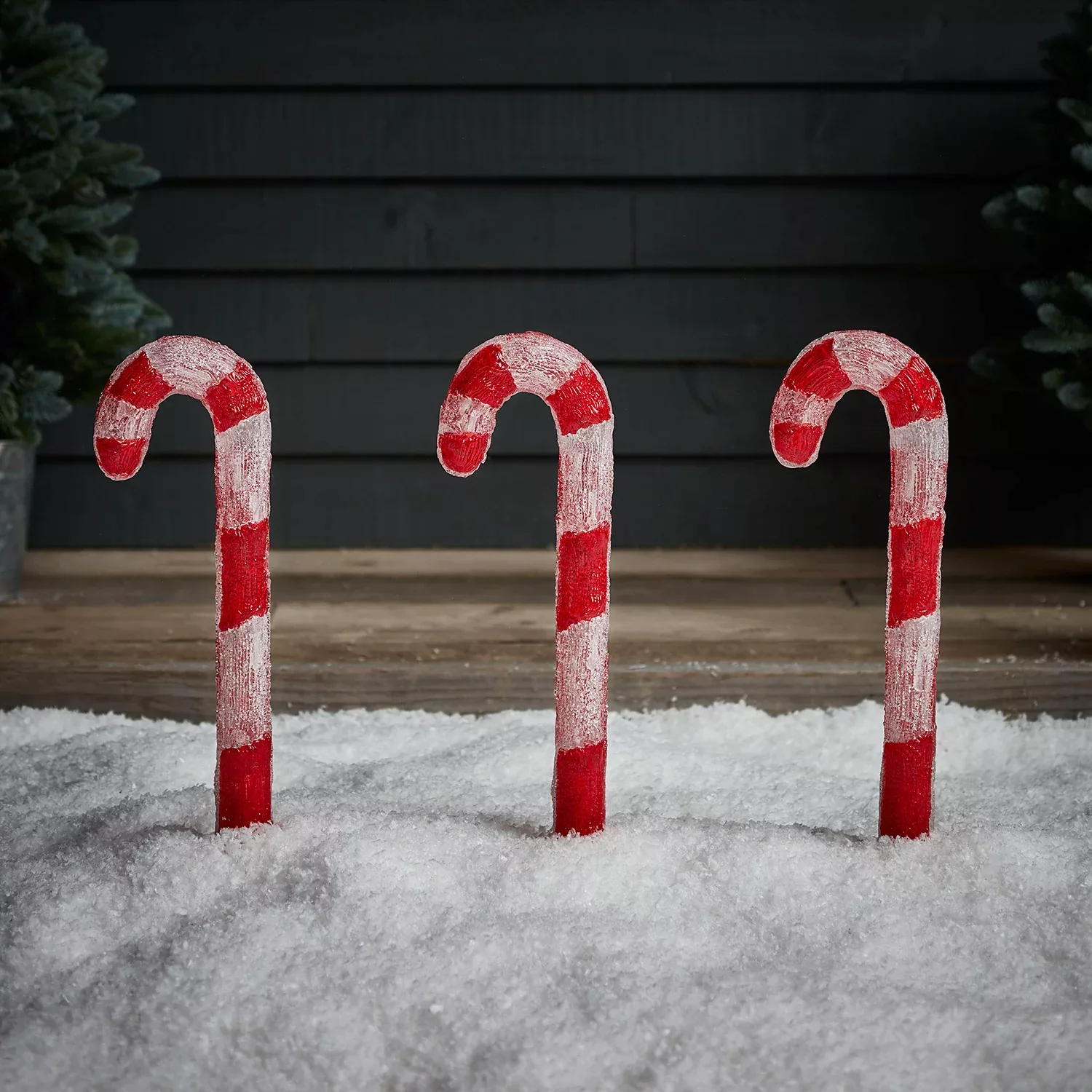 3er Set Zuckerstangen Stableuchten Weihnachtsdeko außen günstig online kaufen