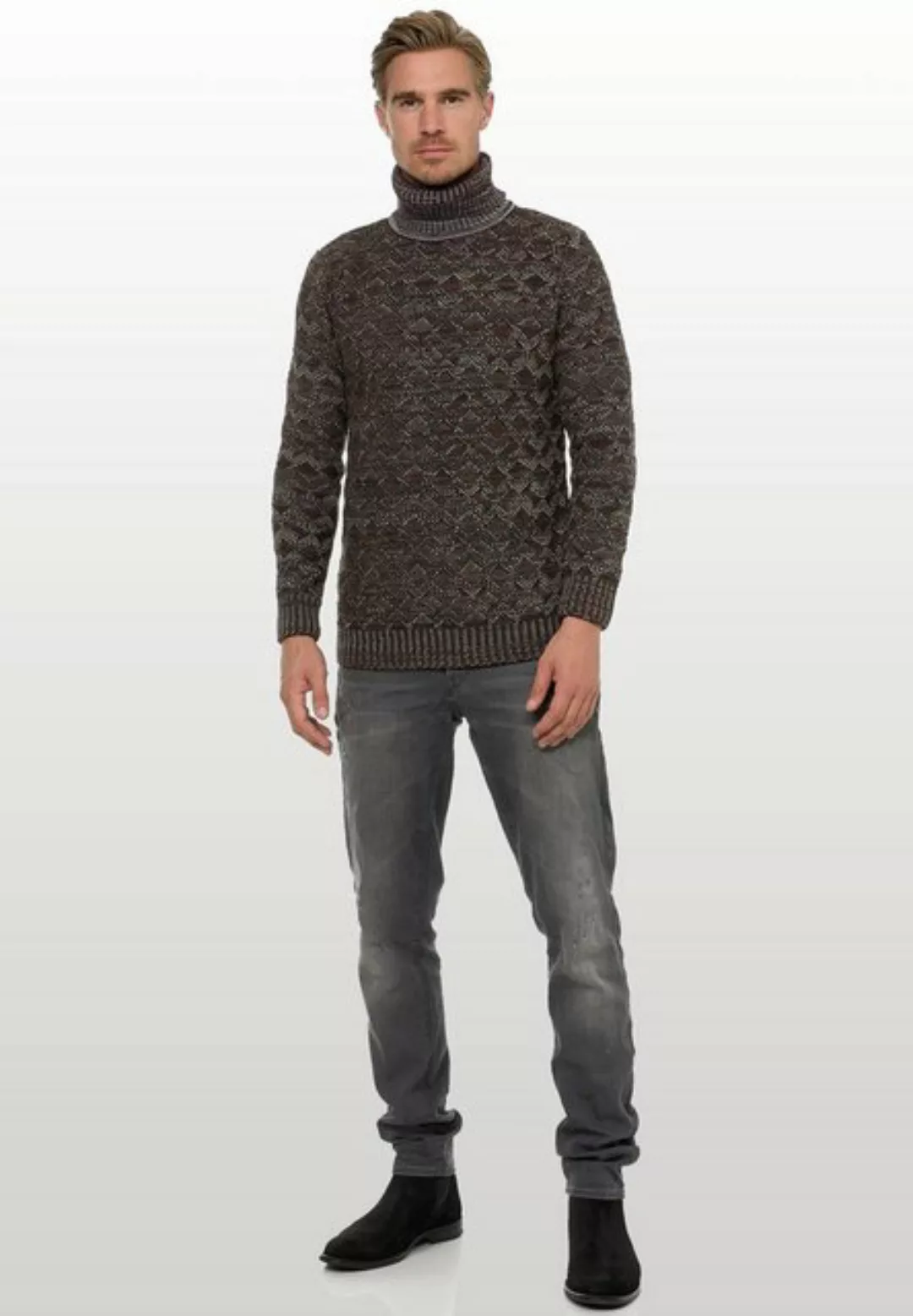 Rusty Neal Strickpullover mit angesagtem Karo-Design günstig online kaufen