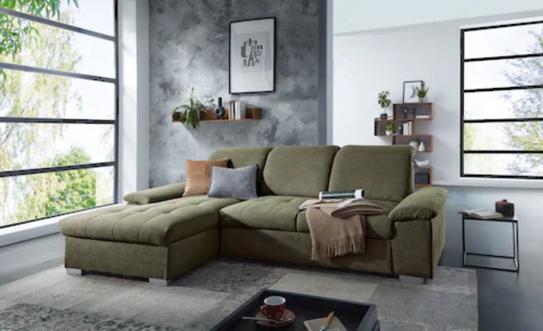 CALIZZA INTERIORS Ecksofa Moli 2 L-Form, Bettkasten, Schlaffunktion, Kopfte günstig online kaufen