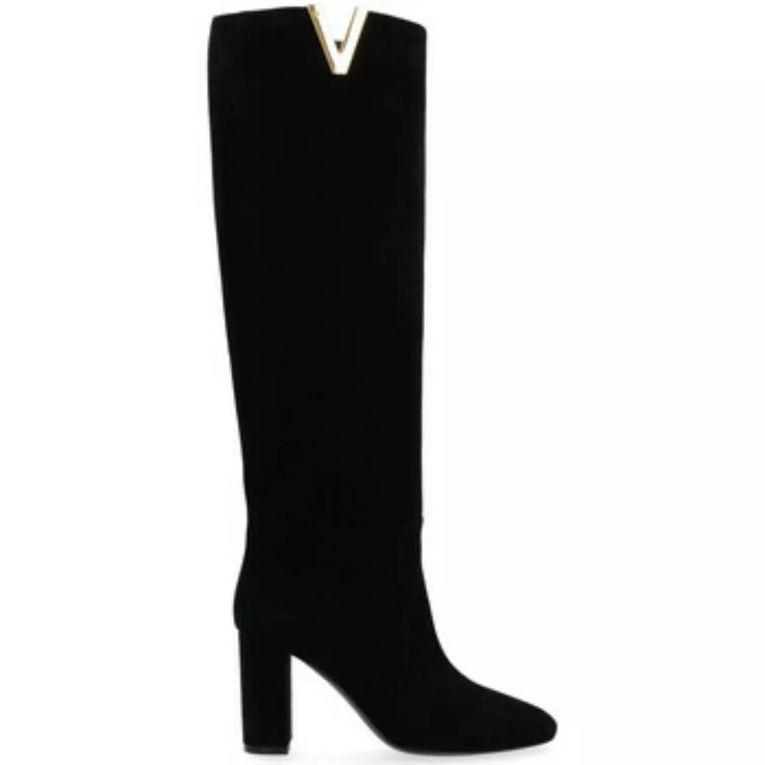 Via Roma 15  Damenstiefel Stiefel mit Absatz  aus schwarzem Wildleder mit günstig online kaufen