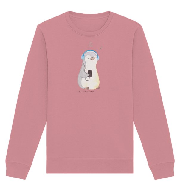 Mr. & Mrs. Panda Longpullover Größe L Pinguin Musik hören - Canyon Pink - G günstig online kaufen