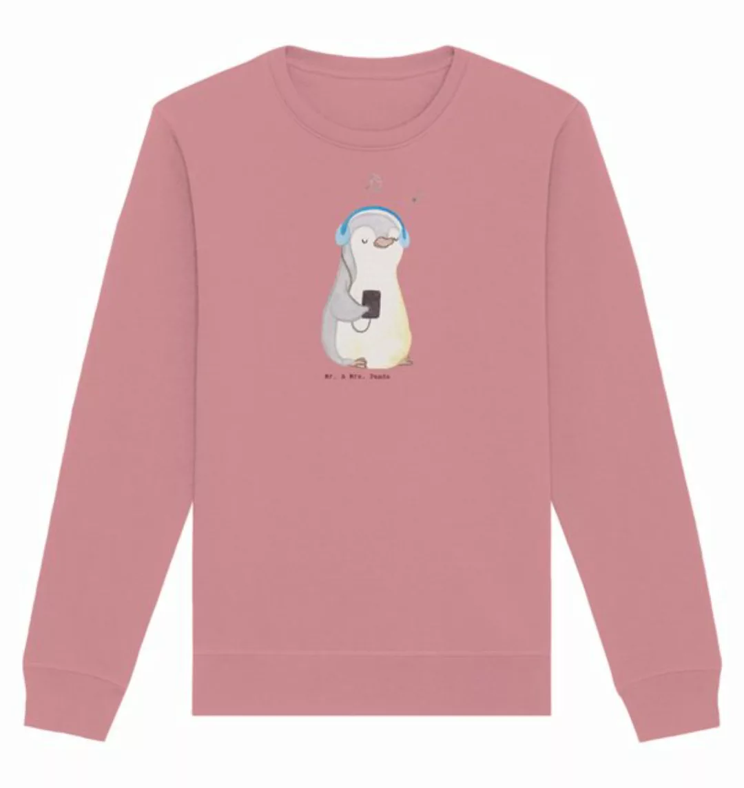 Mr. & Mrs. Panda Longpullover Größe XL Pinguin Musik hören - Canyon Pink - günstig online kaufen