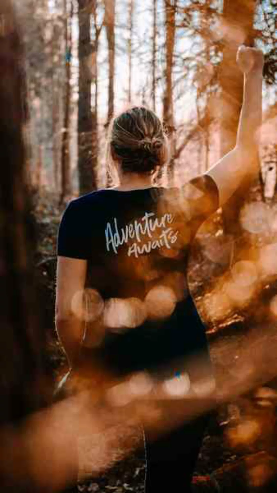 Damen Shirt Soulcover "Adventure Awaits" Rundhals Bio Navy Blau Backprint günstig online kaufen