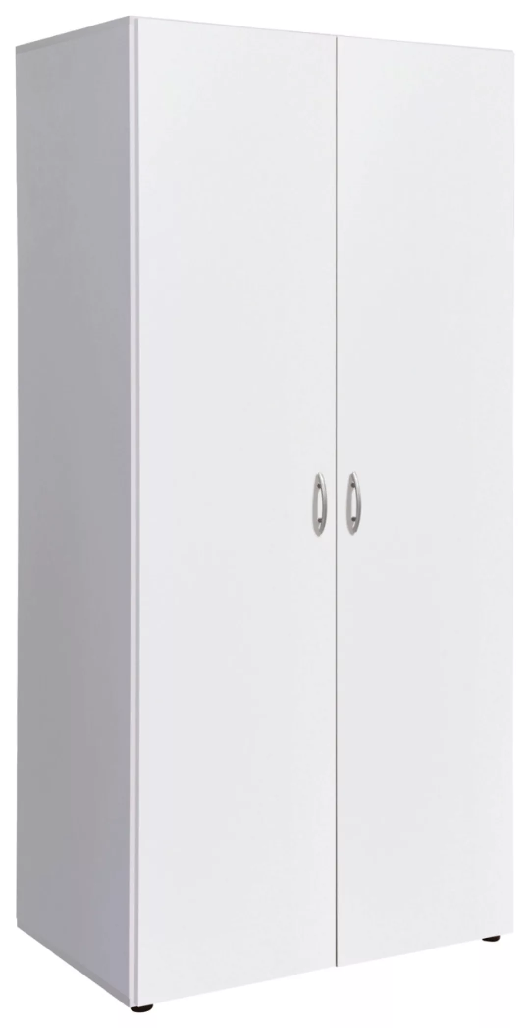 Pol-Power Kleiderschrank aus Spanplatte in Weiß mit 2 Türen, 1 Boden und 1 günstig online kaufen