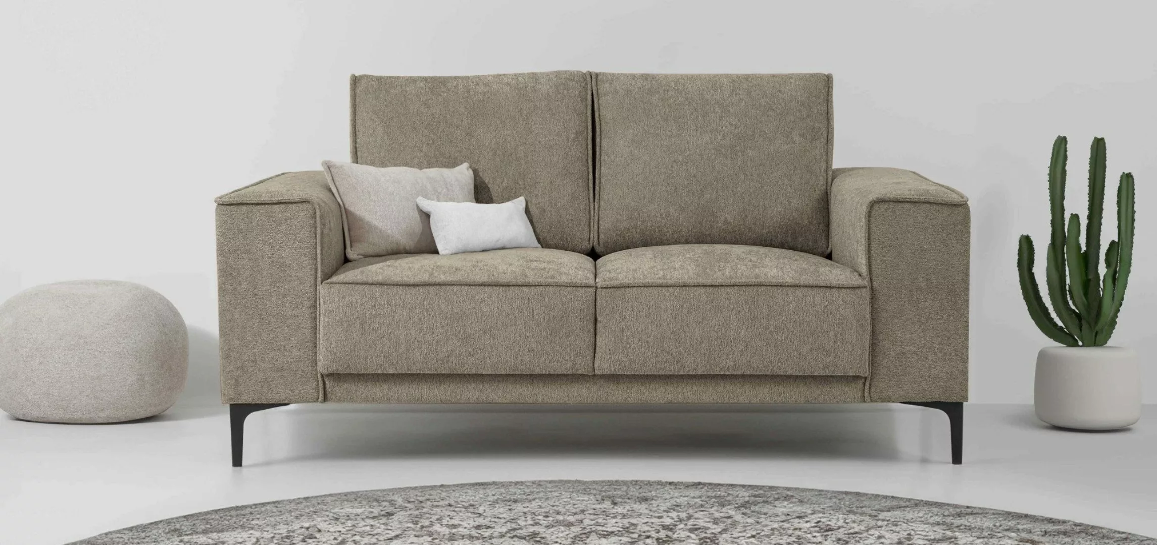 Places of Style 2-Sitzer "Kompaktsofa Oland, Struktur, Flachgewebe, Luxus-M günstig online kaufen