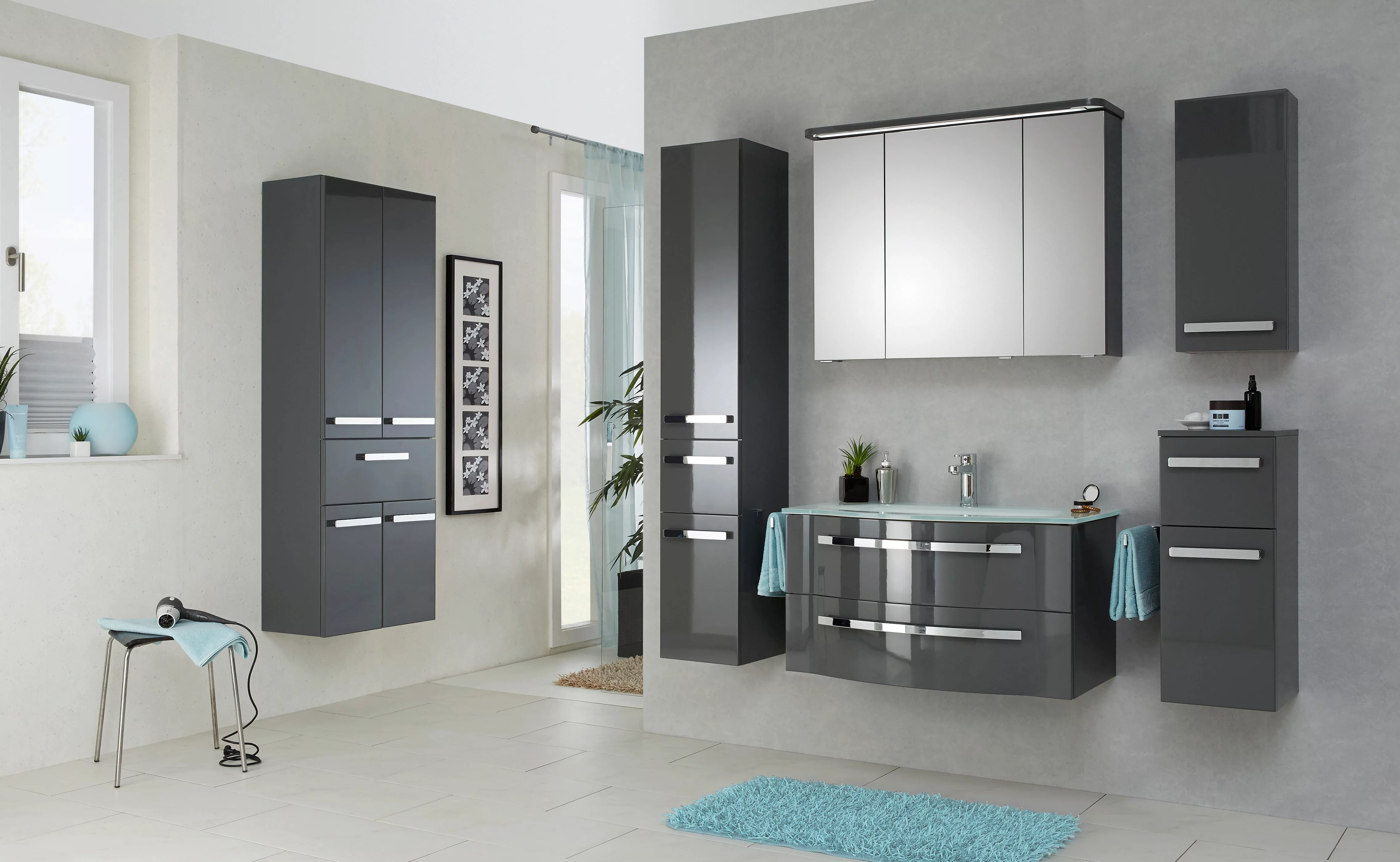 Saphir Hochschrank "Serie 4005 Badschrank 60 cm breit, mit 2 Türen und 1 Sc günstig online kaufen